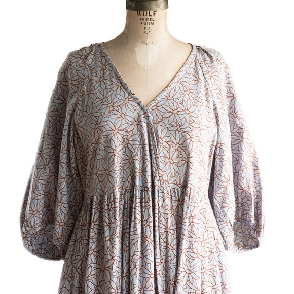 Madewell Mariana Puff Sleeve Midi Dress  In Dream-On Daisies - Picture 8 of 14